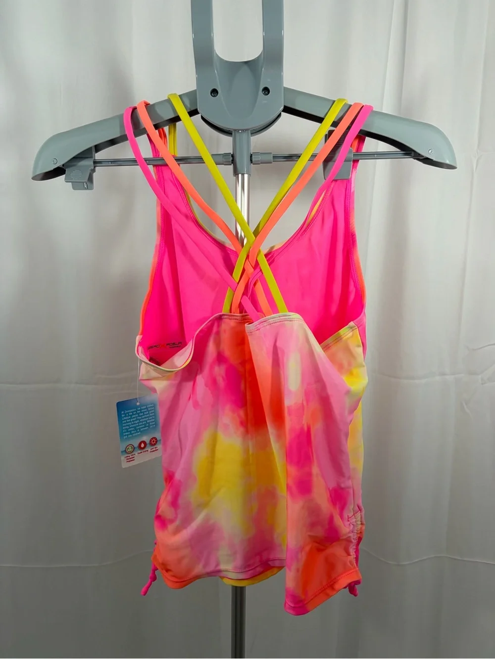 NWT Zeroxposure Women’s Size 20P Neon Tie-Dye Strappy 3 Piece Swimsuit